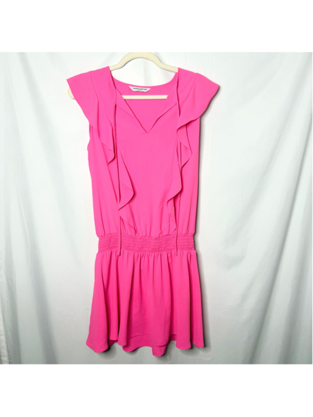 Amanda Uprichard Mini Dress Size Small Pink Ruffle Detail